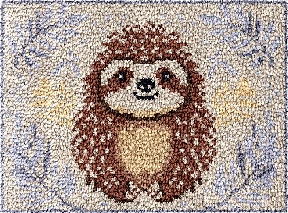 Little orangutan DT2818 Embroidery Canvas Latch Hook Kits, Unfinished Acrylic Yarn, Embroidery Cushion, Cross Stitch Carpet