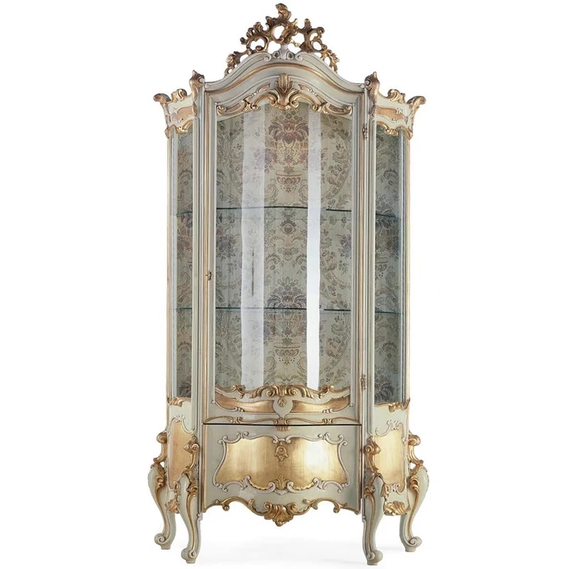 

European single-door w ine ca binet r etro gol d foil s olid wo od wine cabin et antiq e collection disp lay cab inet