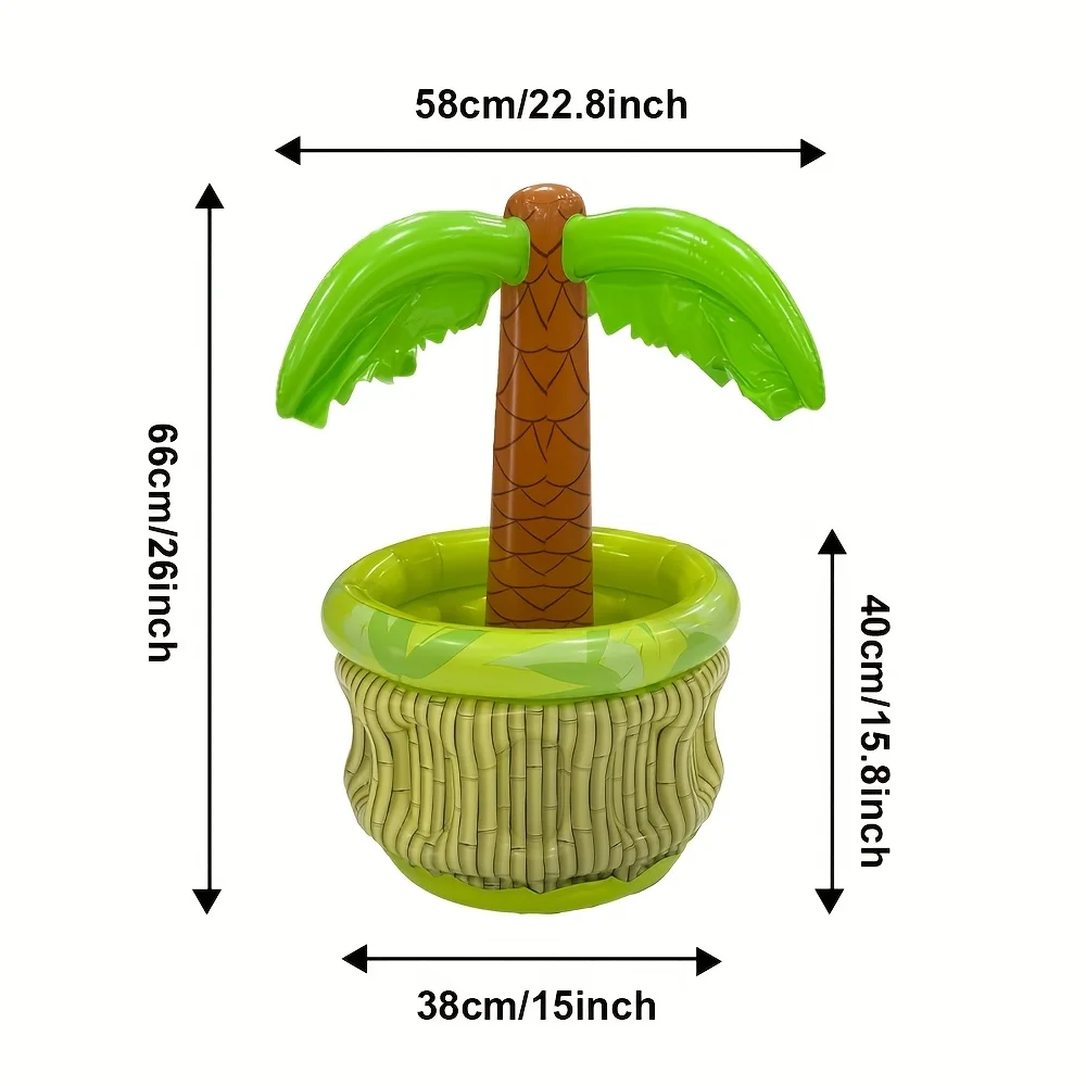 1pc Inflatable Coconut Tree Cooler Durable Drink Chiller Floating Cooler for Pool Party Decorations and Summer Gatherings