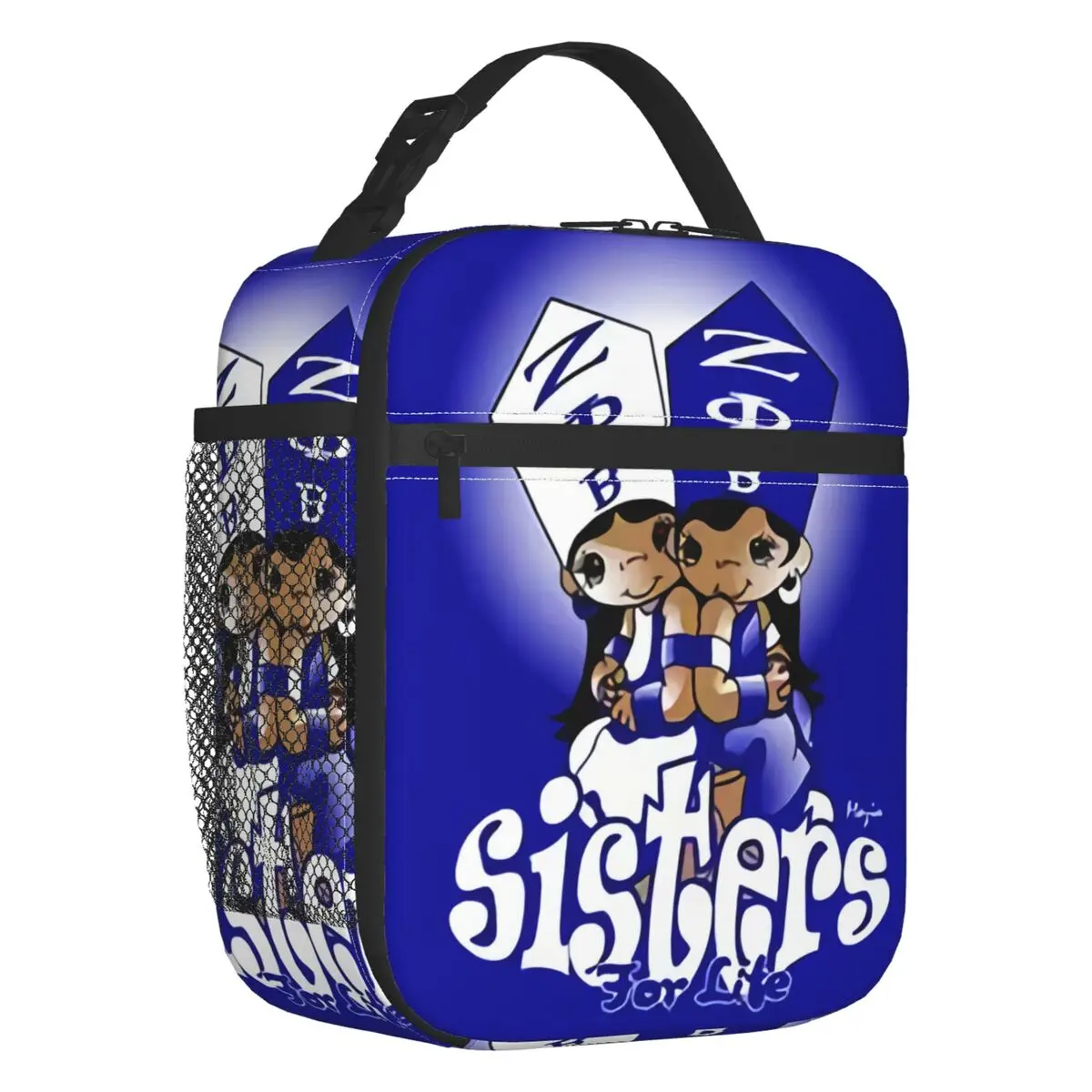 

Zeta Phi Beta Sisterly Love Insulated Lunch Tote Bag for Women Greek Letter 1920 Resuable Cooler Thermal Bento Box Kids School