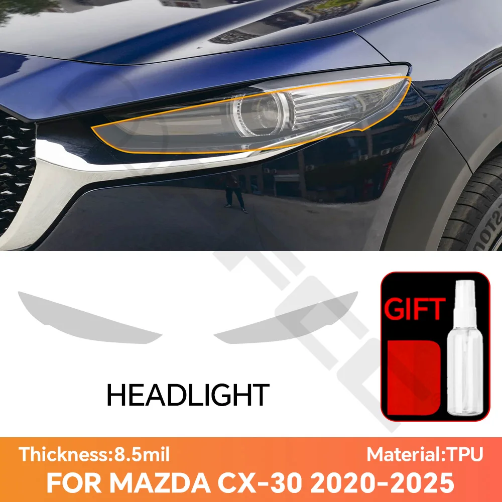 

For Mazda CX-30 2020-2025 TPU Clear Headlight Rearview Film PreCut Paint Protection Film DIY PPF Anti-scratch Car Wrap Film