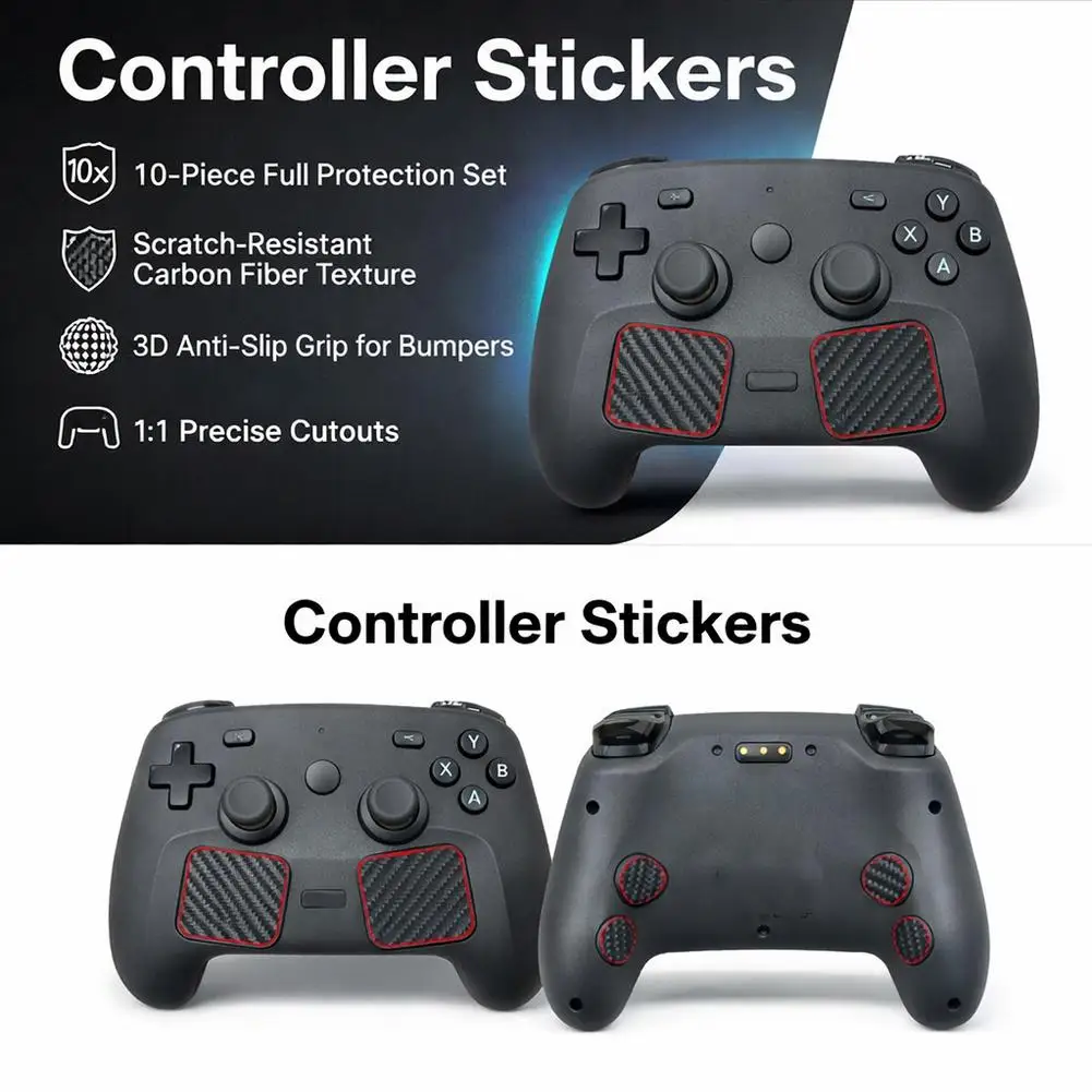 Anti-Slip Grip Stickers for Steam Controller 2 Sweat Resistant Textured Protective Pad Game Handle Touchpad Skin Sticker - view 3