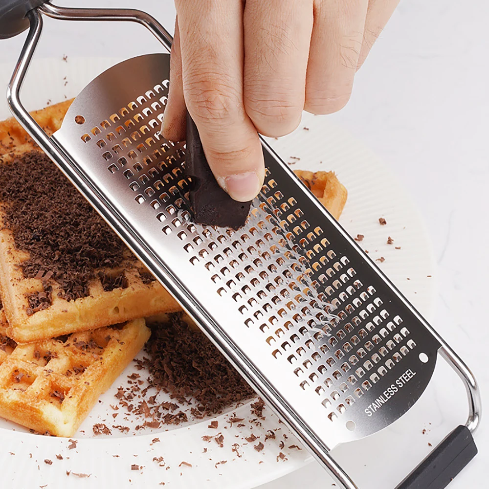 304 Stainless Steel Cheese Shaver Manual Lemon Garlic Grater with Long Handle Vegetable Slicer Kitchen Tool Mill Cheese Grater