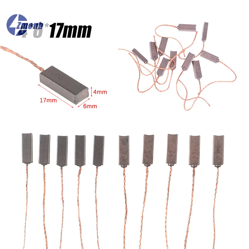

New！10Pcs 4*6*17mm Electric Car Vehicle Generator Regulator Carbon Brushs For Santana Alternator Tools Accessories