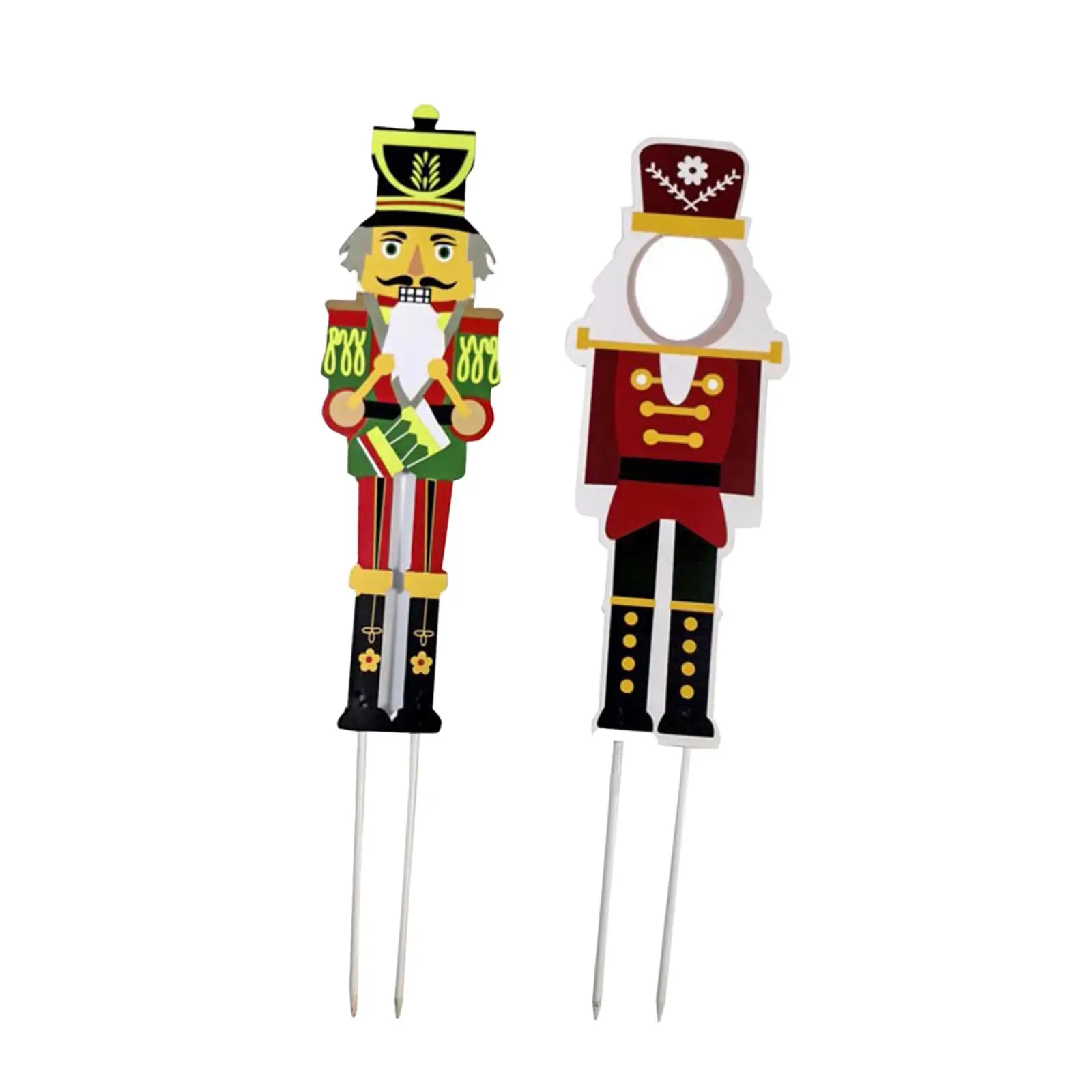 

2 шт., Рождественский Щелкунчик, знак двора, простая в установке, водонепроницаемые рождественские украшения, декоративные садовые колья для патио, домашнего газона
