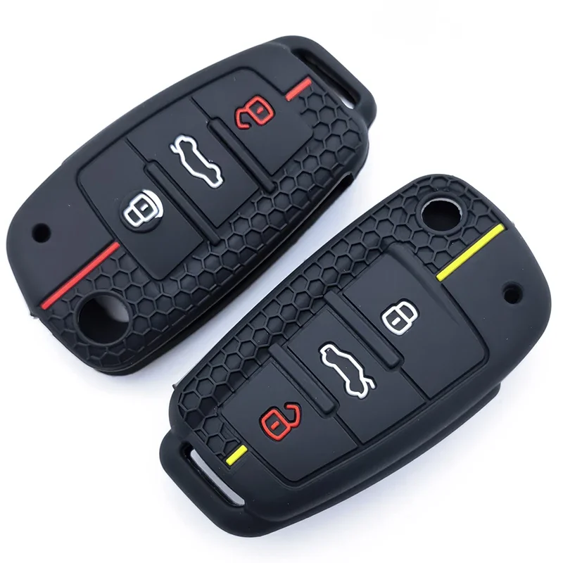 High Quality Silicone Key Case Cover Shell for Audi A4 B7 A6 C6 4f 8v A3 8p A1 A3 Remote Key Holder Jacket Accessories Fob