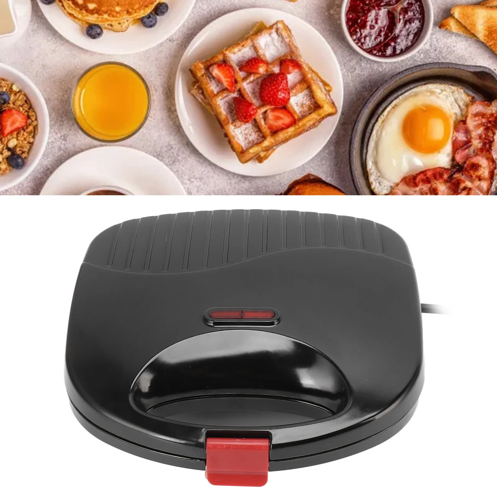 110V Panini Press Grill Nieprzywierający opiekacz do kanapek Panini Dwustronny grill wewnętrzny Toster do kanapek do gotowania Pieczenie 750W