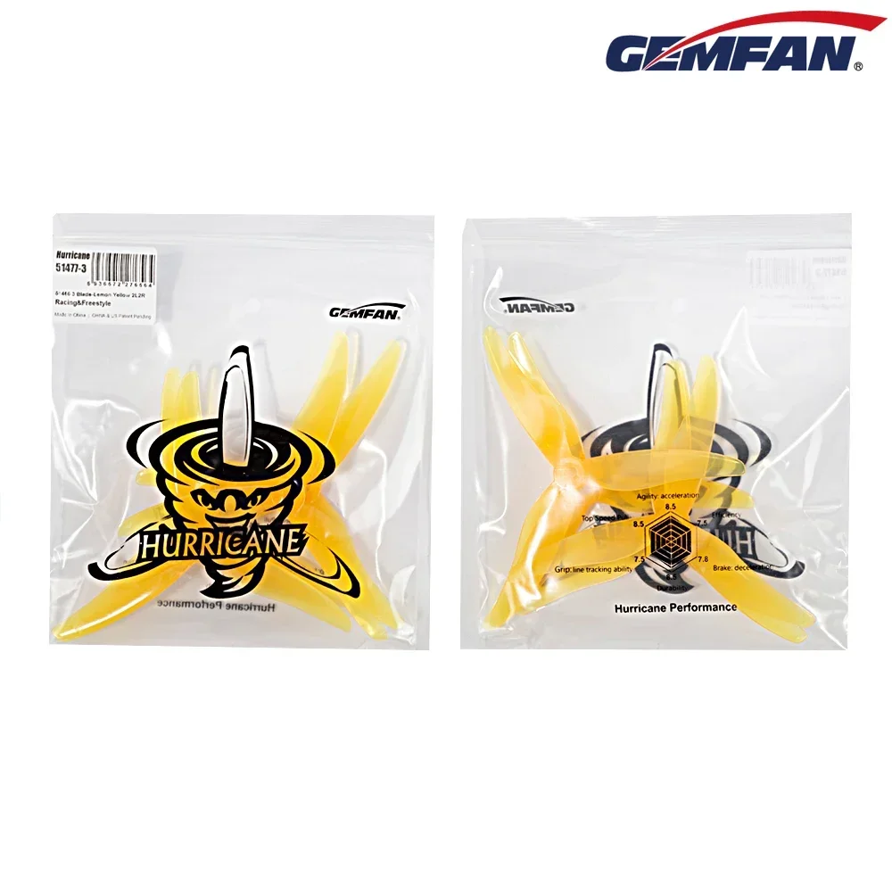 10 pares (10cw + 10ccw) gemfan jb furacão 51477 hélice de 3 lâminas (cor mista) para rc fpv freestyle 5 polegadas drones peças diy