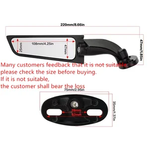 Espelho retrovisor rotativo ajustável para motocicleta, espelho lateral para bmw s1000rr honda cbr yamaha yzf r6 r1 r25 r3 r125 r15 12 principais vendas yamaha xt espelhos - №10