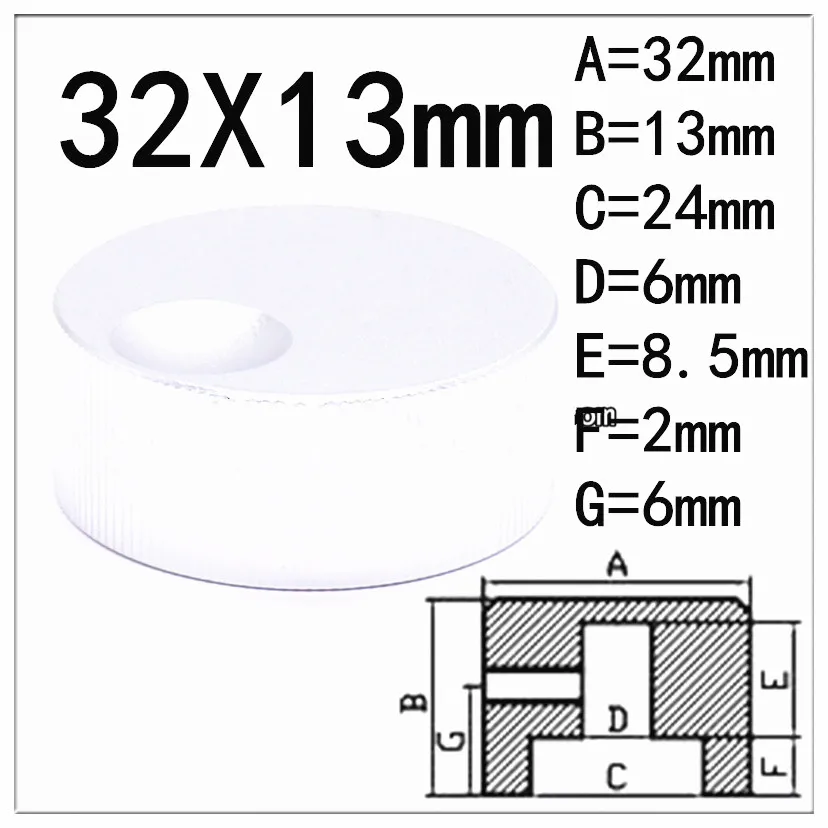 1PCS All aluminum solid Knob amplifier speaker volume adjustment cap Encoder Knob cap diamete 32mm height 13mm circular hole 6MM