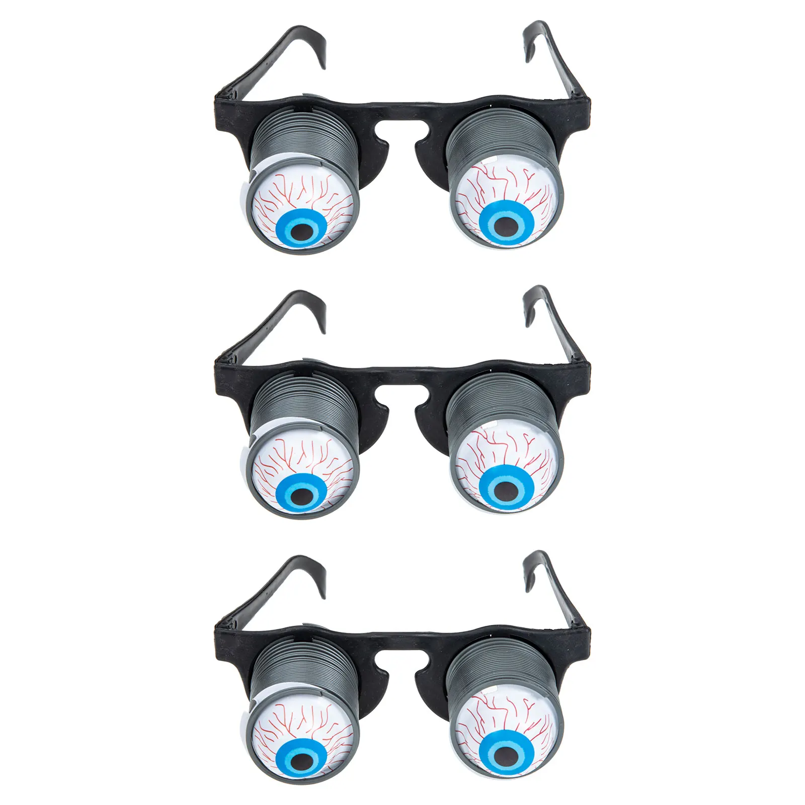 3Pcs Scary Eyeball Eyeglasses Halloween Bounce Glasses Fake Eyewear Prank Props Party Novelty Funny Glasses Prank Props