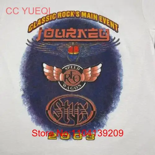 Vintage 2003 Classic Rocks Tour Journey Styx REO Speedwagon T Shirt Fans Mu long or short sleeves