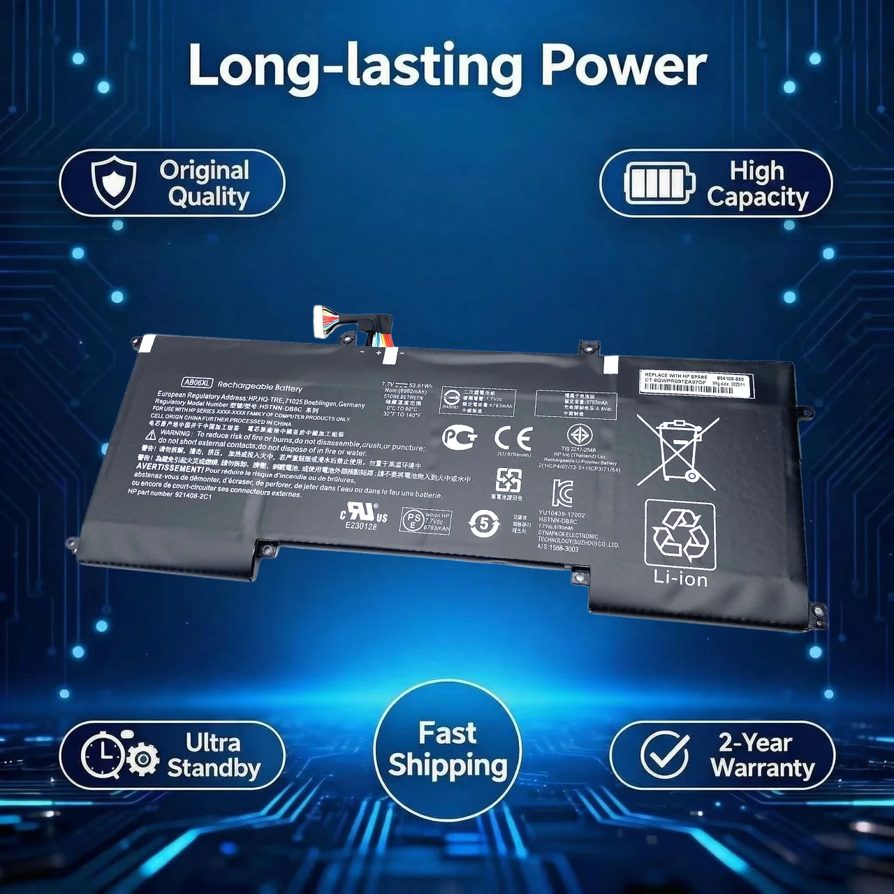Original AB06XL Laptop Battery For HP ENVY 13-AD019TU AD020TU AD106TU AD108TU AD027TU TPN-I128 HSTNN-DB8C 921408-2C1 921438-855