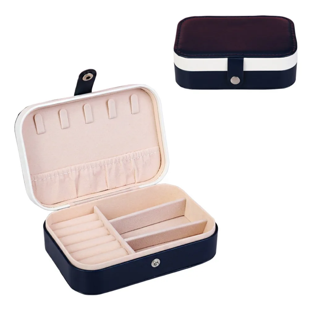 

Lightweight Vintage Jewelry Storage Box Mini PU Leather Necklace Ring Case Square Jewelry Display Case Earring Organizer Outdoor