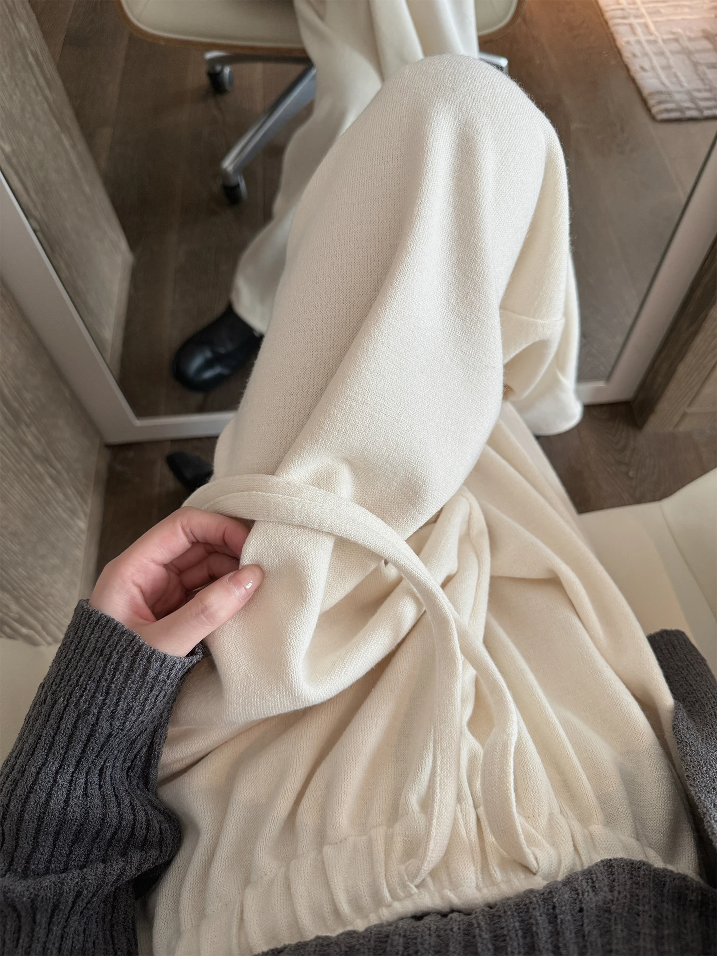 

Легкие драпирующиеся брюки из ткани Cosite, весенние тонкие брюки с широкими штанинами, женские, из полиэстера, вискозы и спандекса