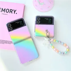 Rainbow Gradient Phone Case for Samsung Galaxy Z Flip 6 5 4 3 Protective Back Cover for ZFlip4 ZFlip5 ZFlip6 Case Shell