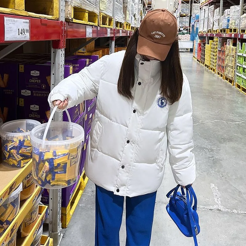 2023 New Women Down Cotton Coat Winter Student Jacket Female Short Warm Parkas Thick Loose Outwear Versatile Simplicity Overcoat