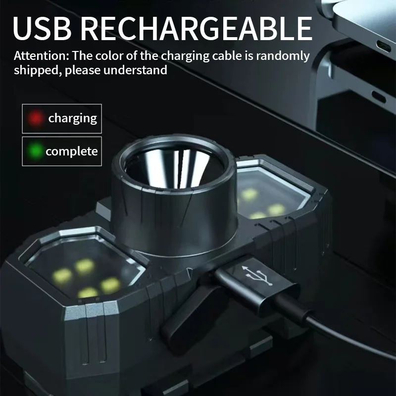 XPE + COB LED ไฟหน้าที่มีประสิทธิภาพไฟฉาย USB ชาร์จ Camping Head Light ปรับมุมสําหรับ Outdoor Camping Hiking ทํางาน