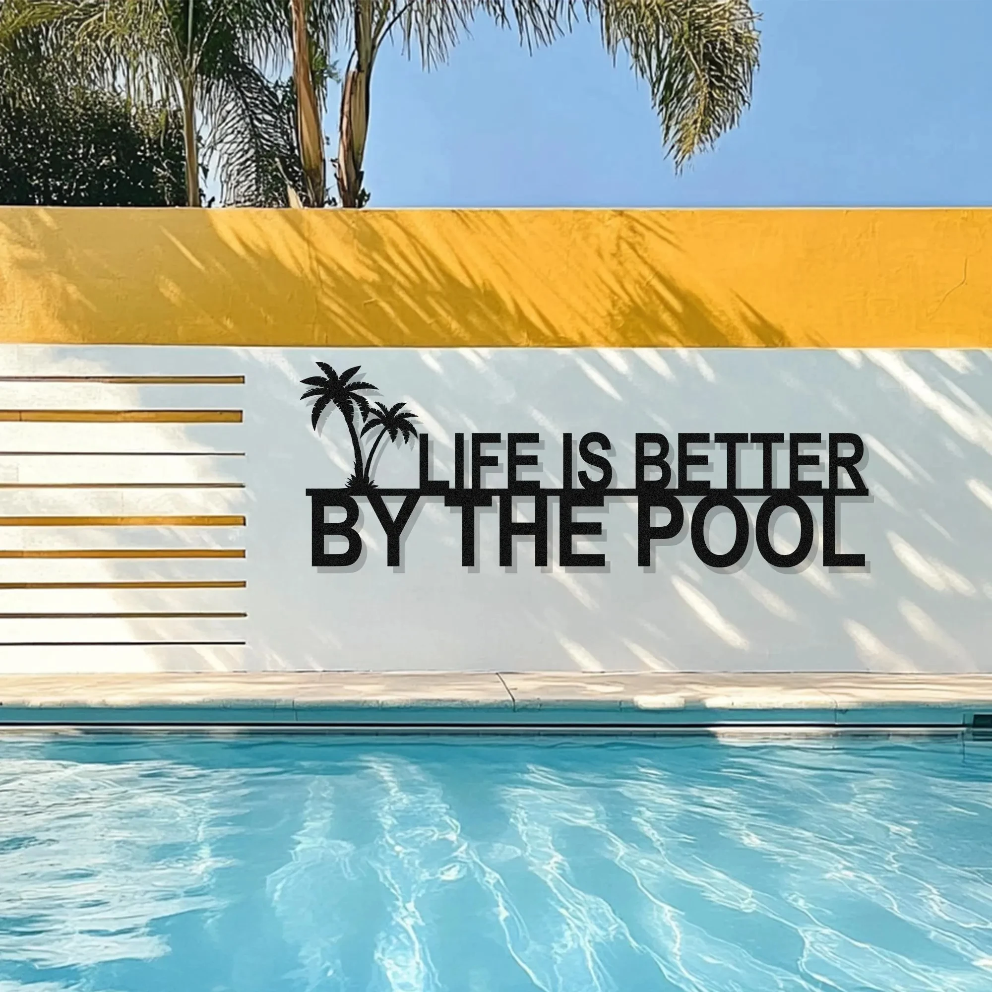 Personalized Palm Tree Oasis Sign Metal Sign Poolside Decor Palm Trees Decor Custom Backyard Oasis Sign Patio Sign Outdoor Wall