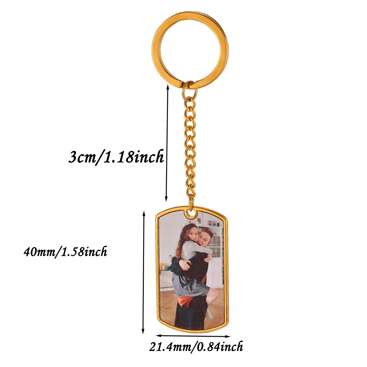 Customized Photo Print Keychain Heart Keepsake Gift