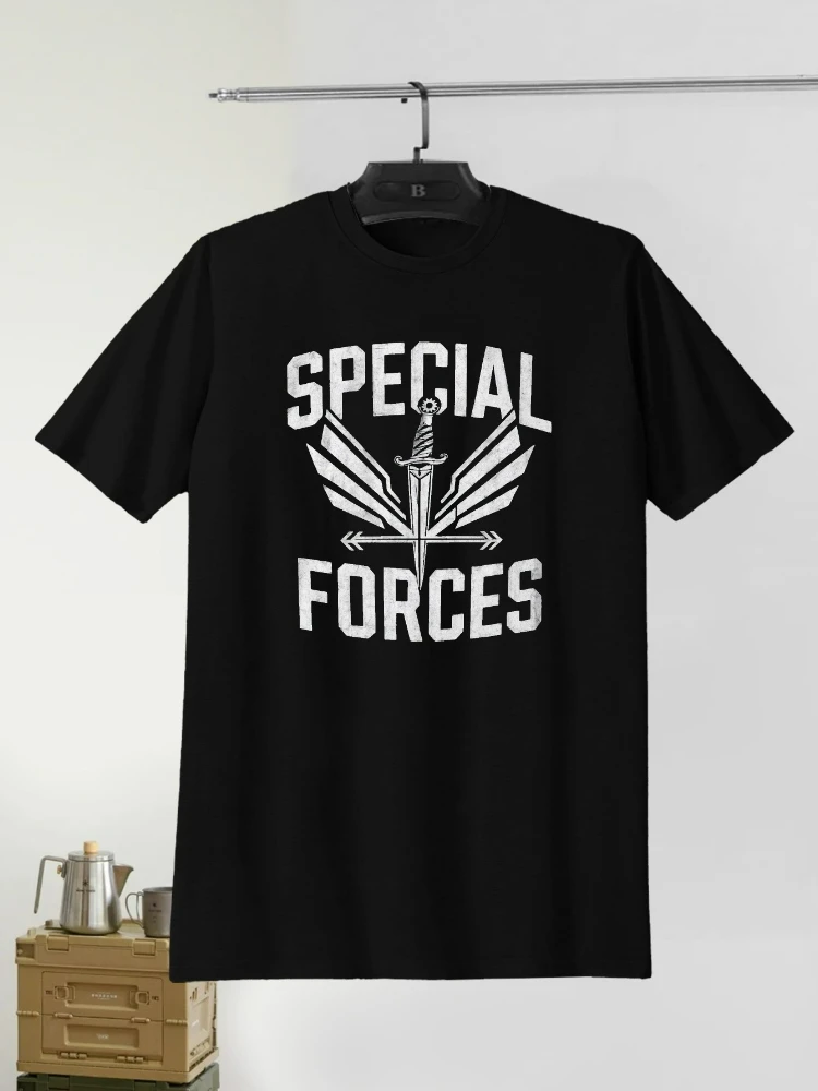

Men's SPECIAL FORCES Graphic Tee - 100% cotton O-neck short sleeve casual printed T-Shirt, with Bold Print Design.