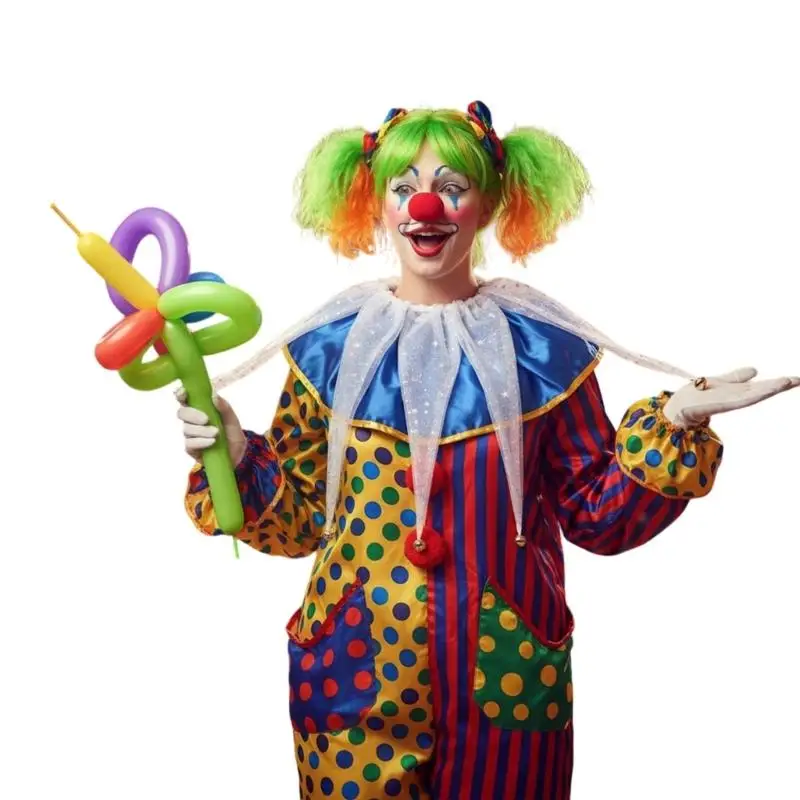 R1WE Quick Wear Clown Neckpiece Lightweight Nylon For Layered Looks