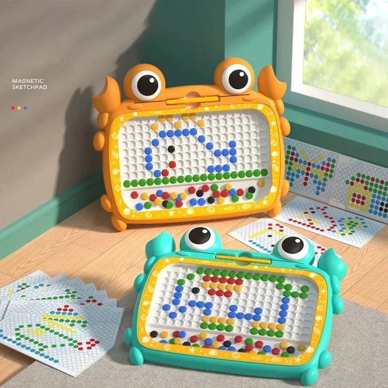 Kids Crab Magnetic Drawing Board for Kids Large Doodle Board with Magnet Beads Pen Early Educational Montessori Toy Gift for Kid