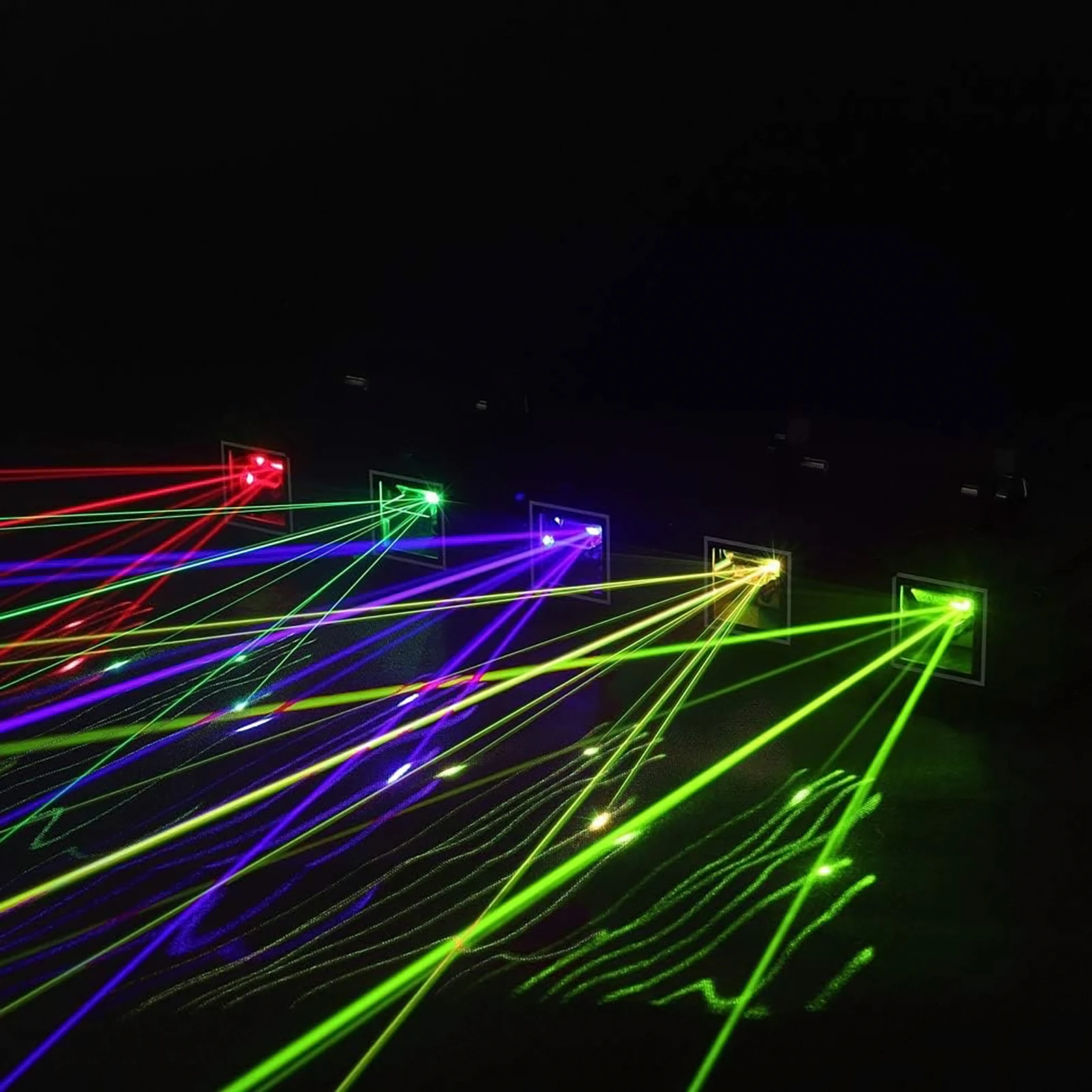 Five-hole Laser Lights RGBYC Stage Effect Lighting Projector DMX Voice Activated Patterns Light for Disco Party Wedding Birthday