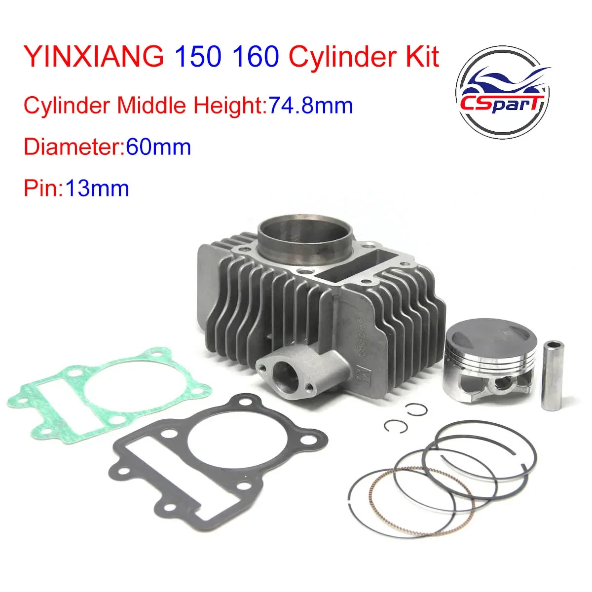 60MM 13MM 75MM YX150 YX160 Cylinder kit YinXiang ZongShen 150CC 160CC Engine Kaya Xmotos Apollo Tmax Pit Dirt  Bike Parts