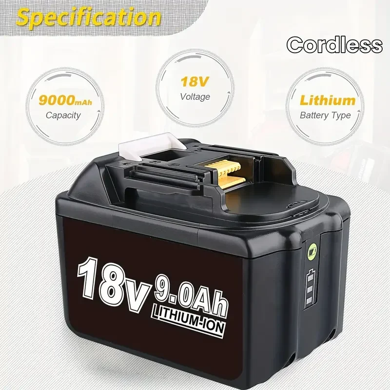 For Makita 18V Lithium-ion Battery 6.0Ah/7.0Ah/9.0Ah Rechargeable Battery Compatible BL1830 BL1860 BL1890 Cordless Tool Battery