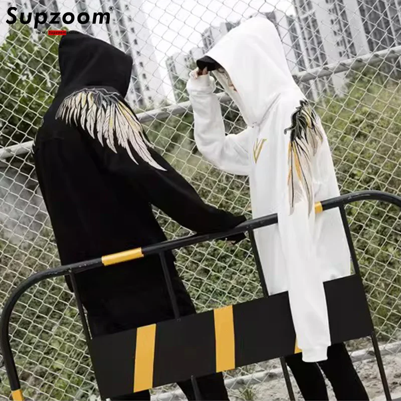 

Supzoom New Arrival Top Fashion Autumn Cotton Loose Ins Casual Cartoon Embroidery Wing Long Sleeve Hoodies