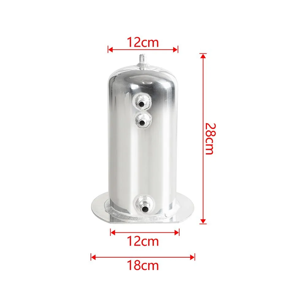 Universal 2.5L Fuel Tanks Swirl Pot AN6 Out AN8 High Quality Dome Aluminium Alloy Oil Catch Can Tank Silver Polish OCC-1013-S