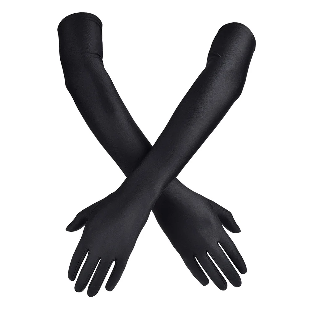 Accessoires de déguisement des années 1920, Long collier de perles, gants noirs, porte-cigarette en plastique, Costume rétro, Costumes des années 1920