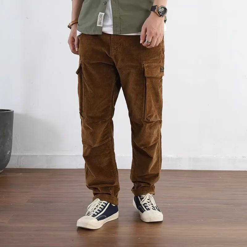 New Autumn/Winter Fashion Brand American Retro Corduroy Work Wear Straight Tube Loose Versatile Handsome Men\'s Casual Pants