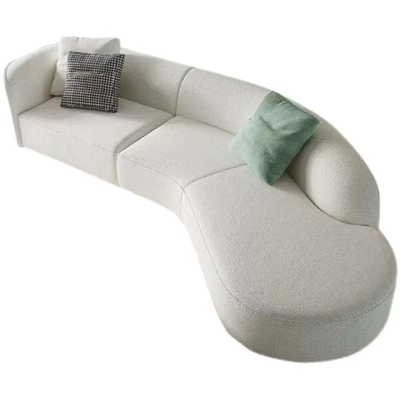 

#Hot-selling high-end Nordic style living room fabric sofa Italian simple curved sofa