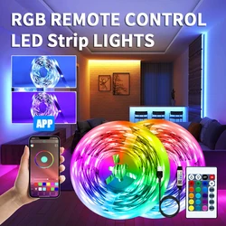 Colorful LED light strip with 24 key remote control APP to control indoor party atmosphere lights, 1/2/3/5/10/15/20M for you to