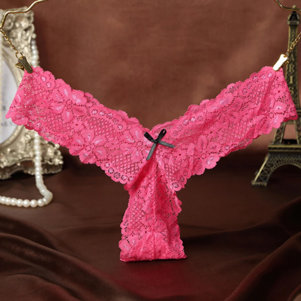 Woman Waist Bowknot Underwear Bowknot Underwear Bowknot Underwear Breathable Low Waist Ruffles Wide Lace Panties