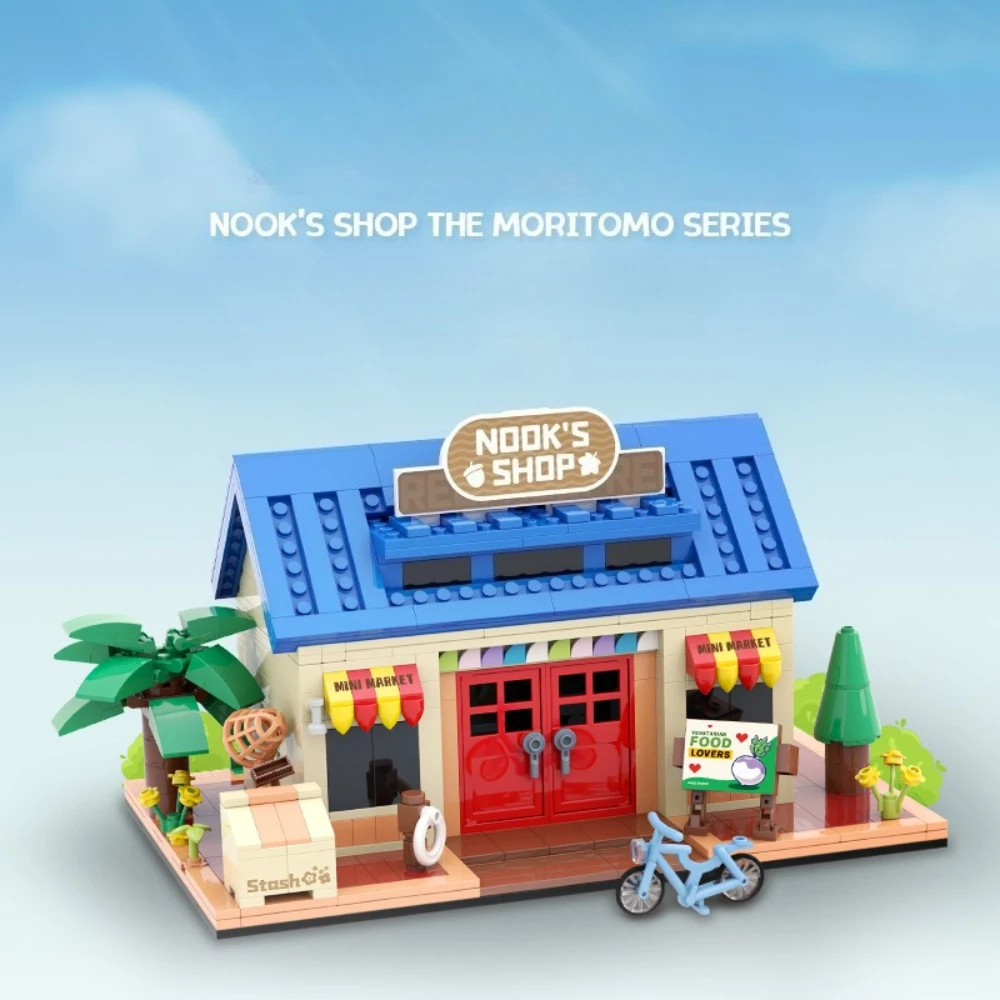 MOC Animals Forest Society House Nooked Shop Cabin Building Blocks Set Store Hut Toys Gifts For Chidlren Birthday Special Gifts