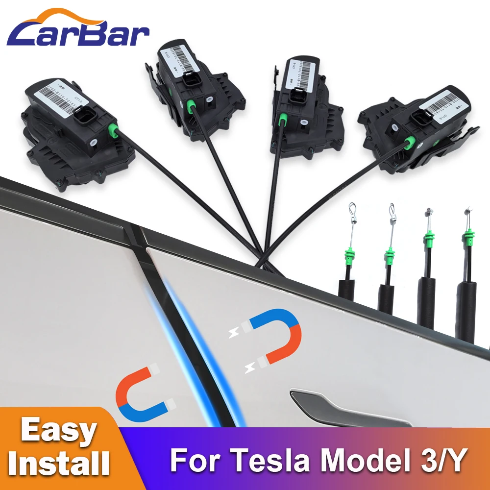 Serratura elettrica ad aspirazione Carbar per Tesla Model Y Model 3 Highland con Soft Cose Anti Pinch Super Silence installazione fai da te