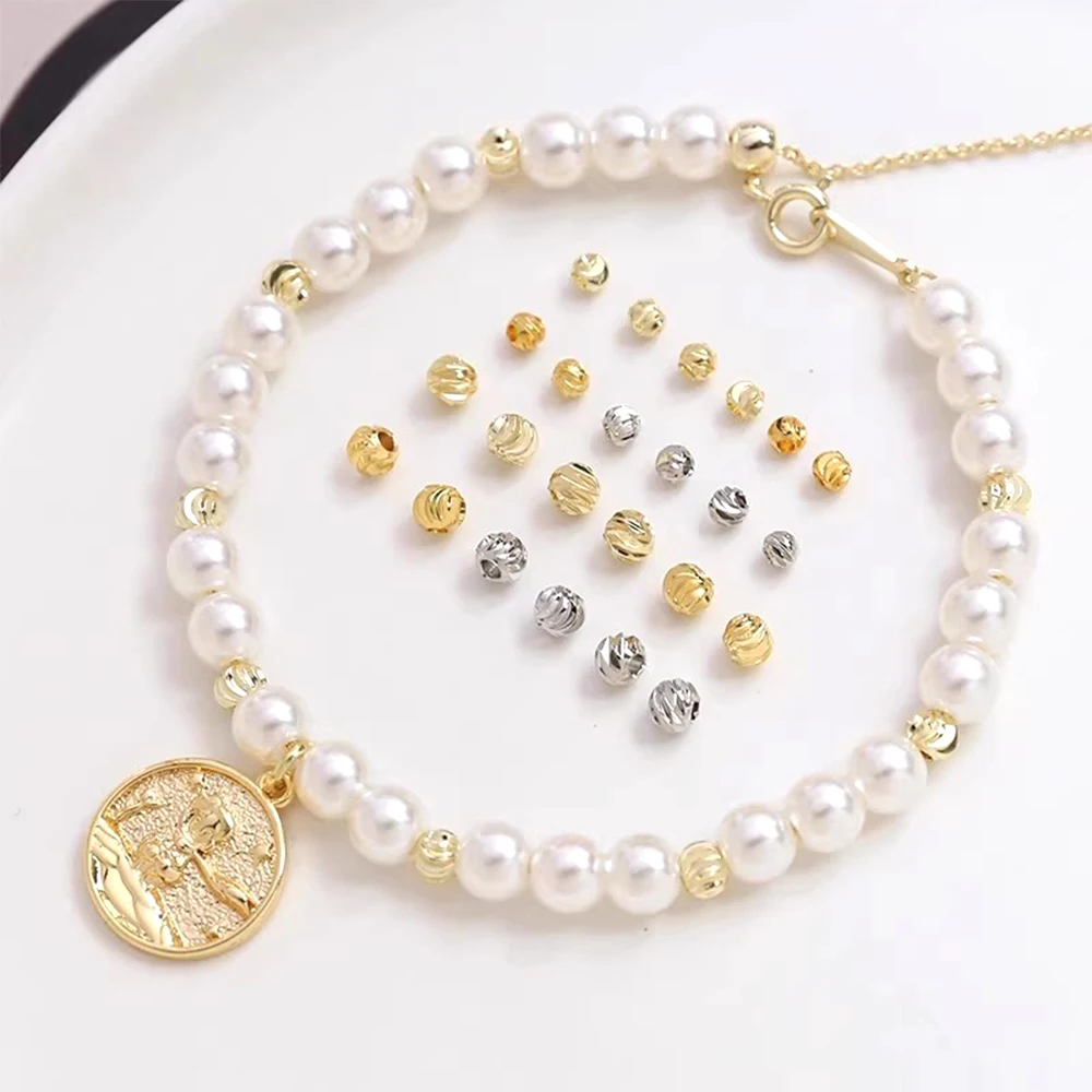 

30 шт., латунные бусины с натуральным золотом, вертикальные арбузные бусины, сделай сам, изготовление ювелирных изделий, ожерелье, браслет, аксессуары, материалы