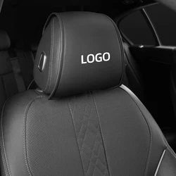 2PCS Leather Car Seat Headrest Protective Cover Accessories For Mercedes Benz AMG A C E Class W201 W210 W108 W204 W205 W203 W211