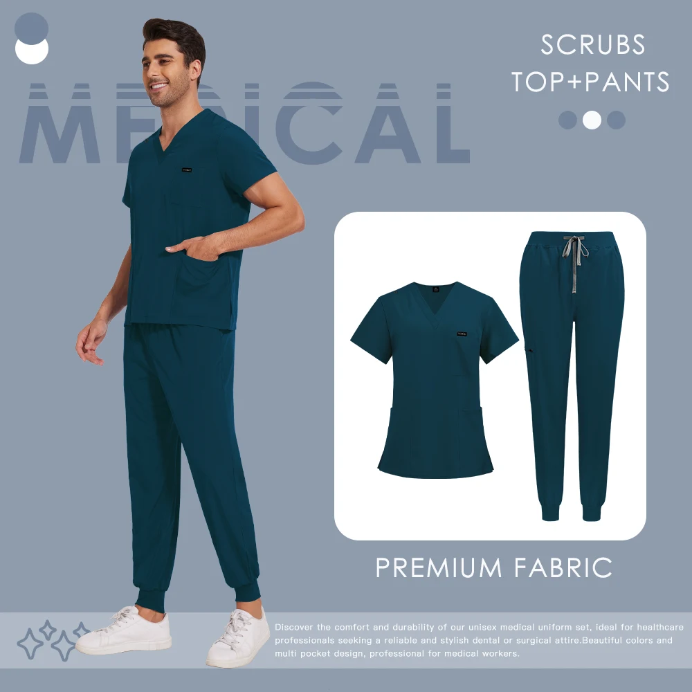جديد الزي الجراحي للجنسين الطبية ممرضة الملابس جيوب التمريض عمال مختبر الصيدلة الجمال زي طبيب طبيب الأسنان الدعك مجموعة