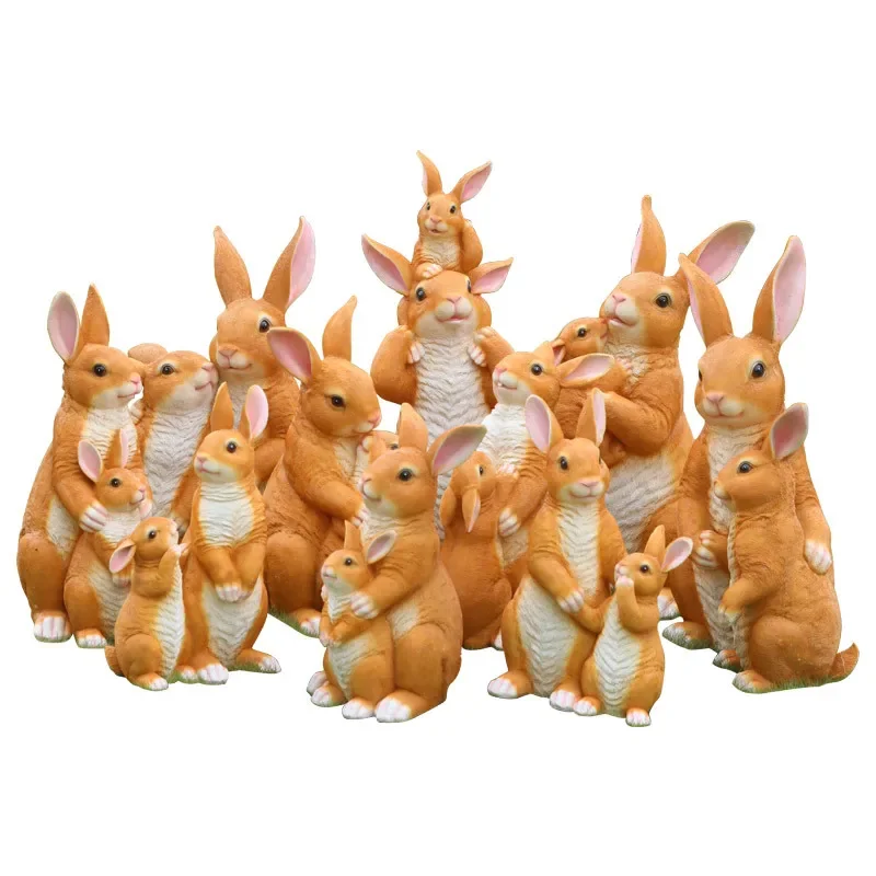 

Outdoor simulated rabbit ornament FRP garden landscape sculpture sketch garden courtyard real