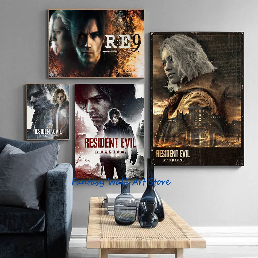 Requiem New Video Game Requiem Horror Gaming Wall Art R E 9 RE Gamer Series Art Poster Canvas Painting Wall Pictures Home Decor
