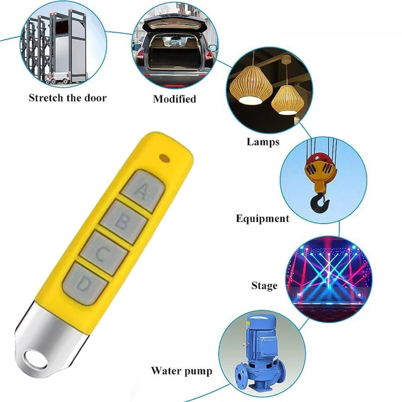 ABSQ-Remote Control Nirkabel RF 433Mhz Universal untuk Pintu Garasi dan Sistem Gerbang, Duplikator Kompak dengan Pengaturan Mudah