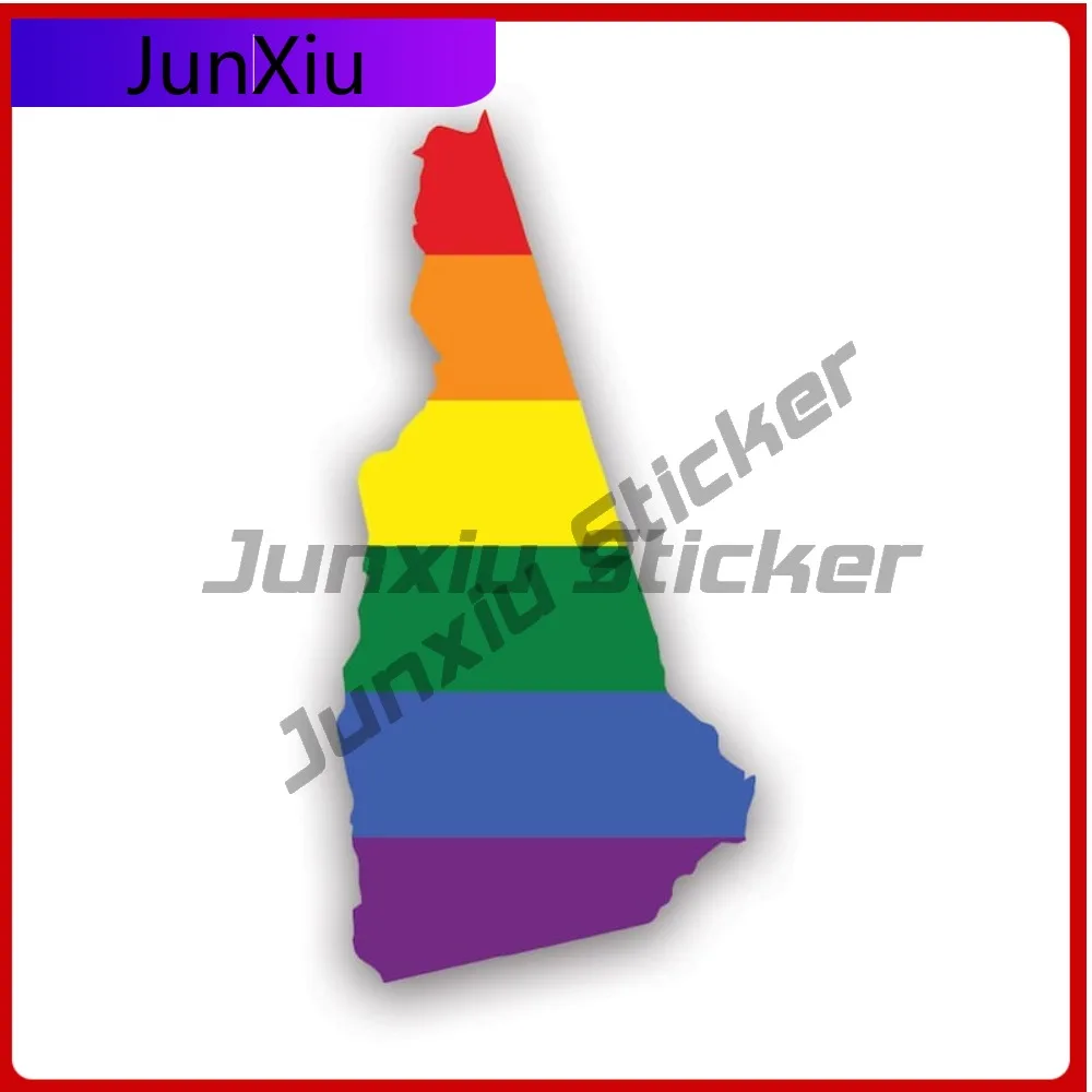 

New Hampshire State Shaped Gay Pride Rainbow Flag Sticker Creative Decals Lgbt Lgbtq Lgbtqia Community Nh State Flag Patriotic