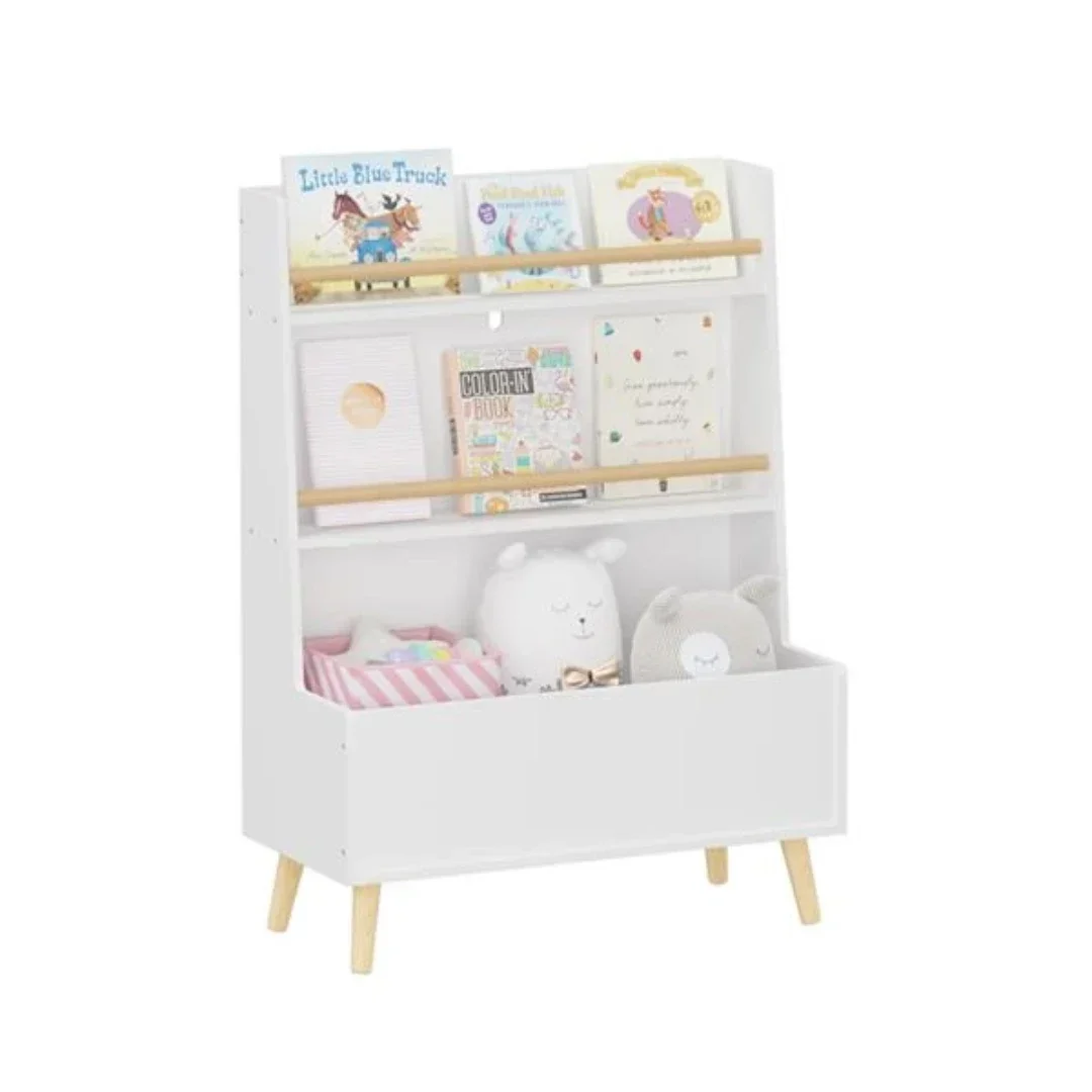 

Kids Bookshelf, Book and Magazine Rack, Book Organizer, toy Storage Cabinet Organizer, White
