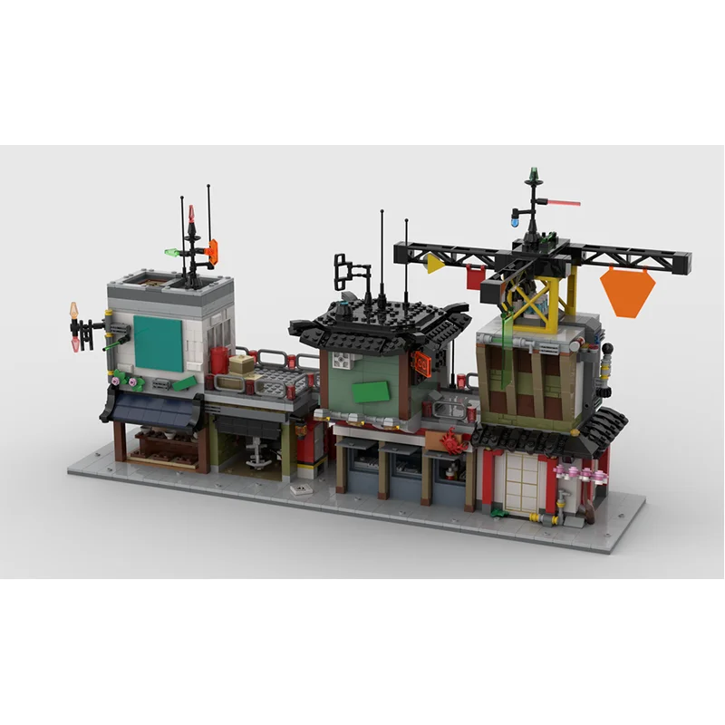 513 Stücke MOC-189953 Bausteine Modulare Cyberpunk Stadt für Kinder DIY Montage Modell Ziegel Lernspielzeug Weihnachtsgeschenke