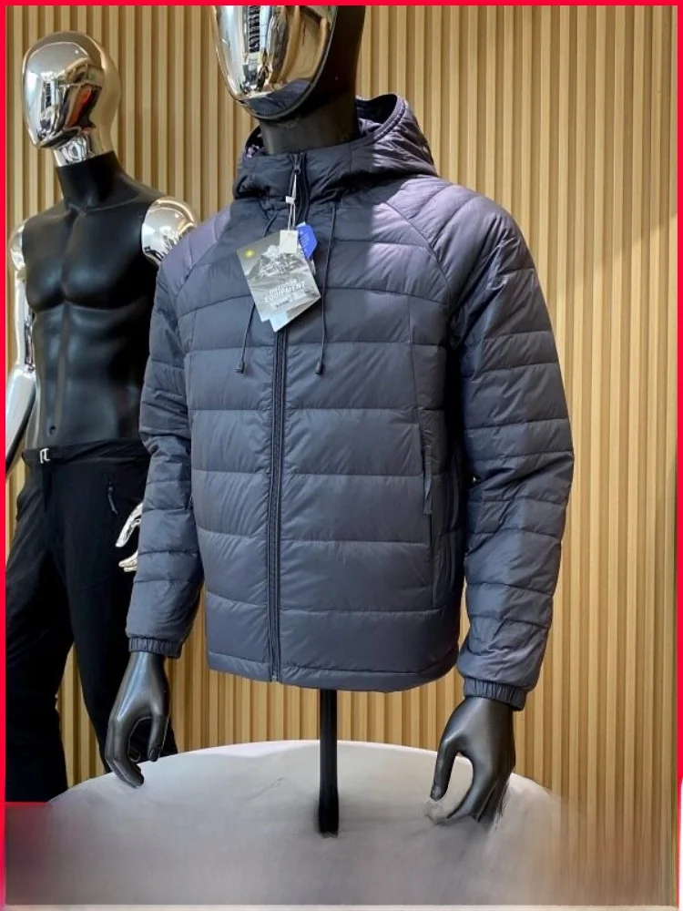 

Уличная мужская и женская легкая водонепроницаемая теплая зимняя пуховая куртка на молнии с нейлоновой тканью, повседневная длина Sle ort