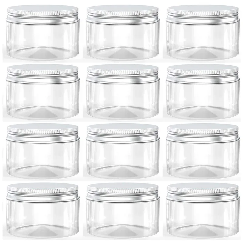 50Pcs 20/30/50/80/100/120/150 ml Empty Plastic PET Clear Cosmetic Jars Makeup Storage Jars Face Cream Sample Pot Containers